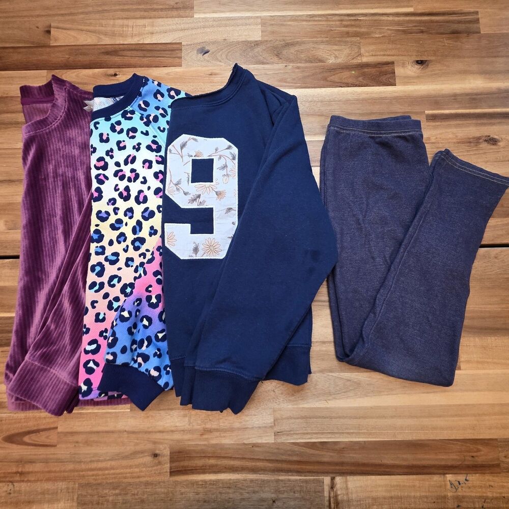 Girls XL 14/16 Clothing Bundle Faded Glory Wonder Nation Leopard Sweatshirts